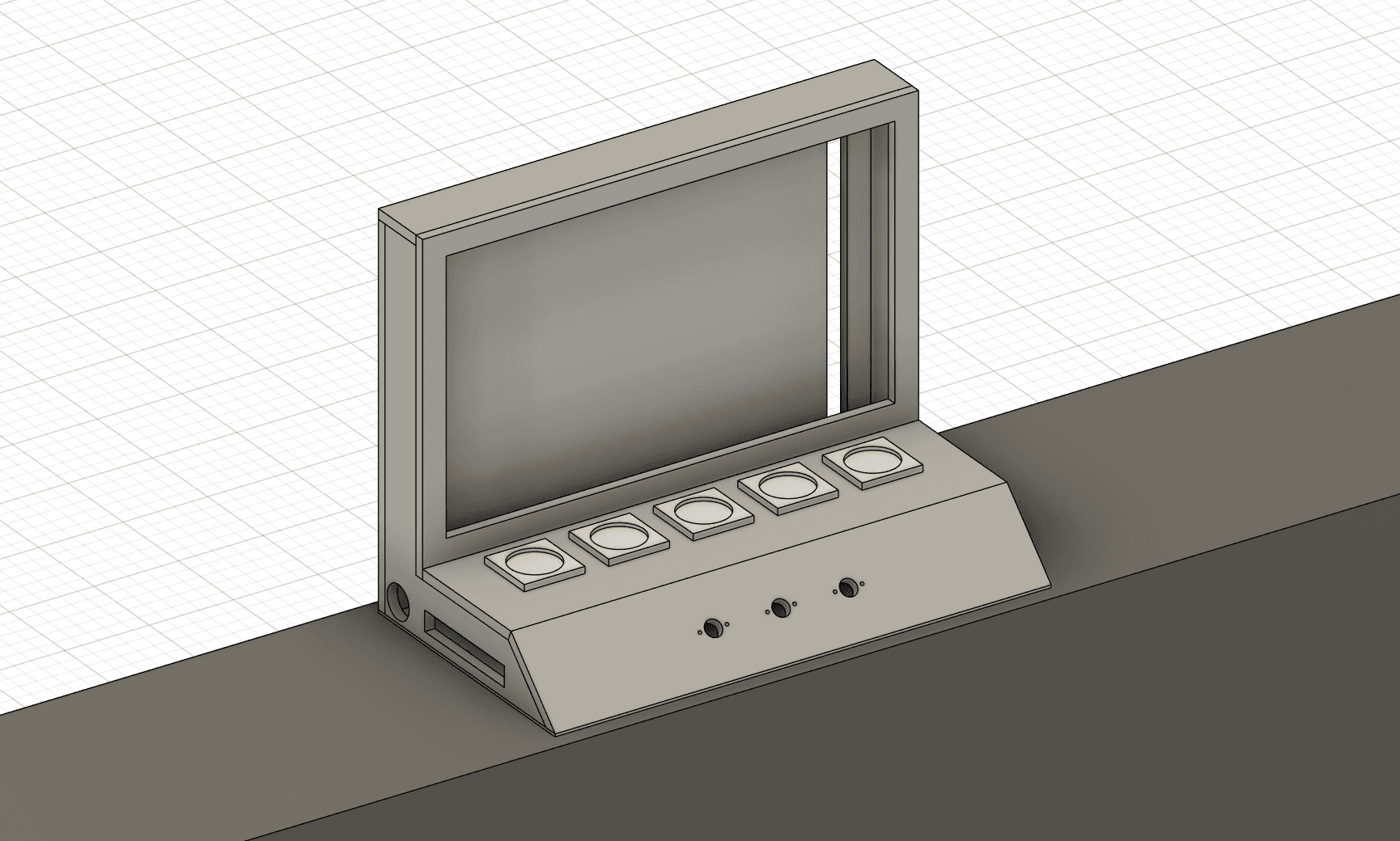3D CAD blueprint of the installation's console housing.